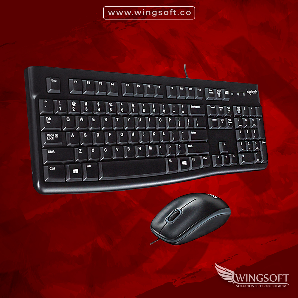 Combinación de teclado y ratón USB Logitech MK120